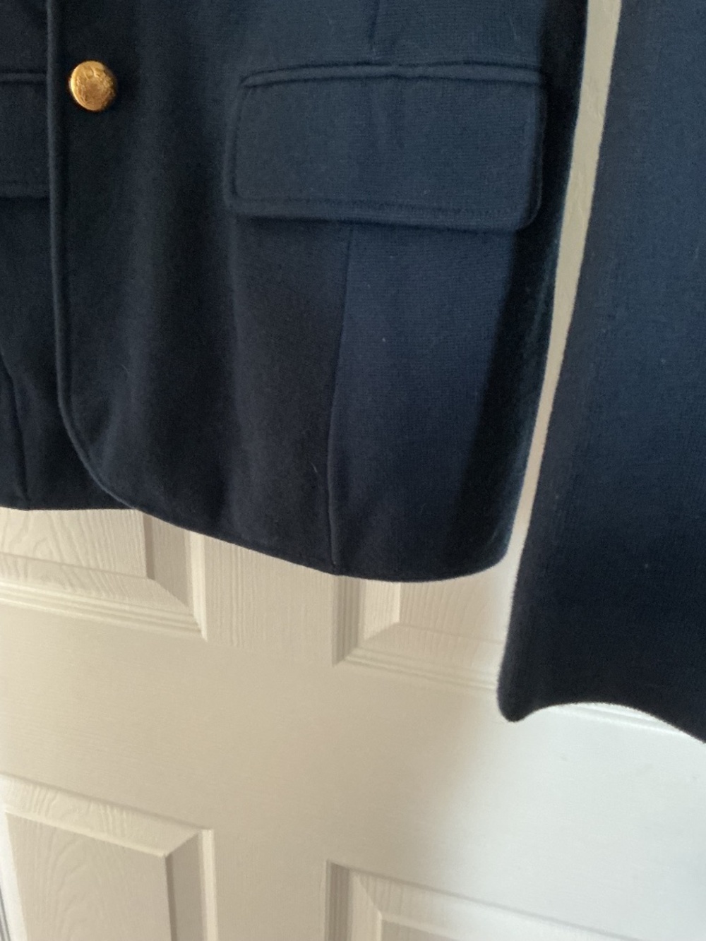 Beautiful Classic Lauren Ralph Lauren Navy Sweater Blazer w/ 3 gold buttons PM - Picture 4 of 8